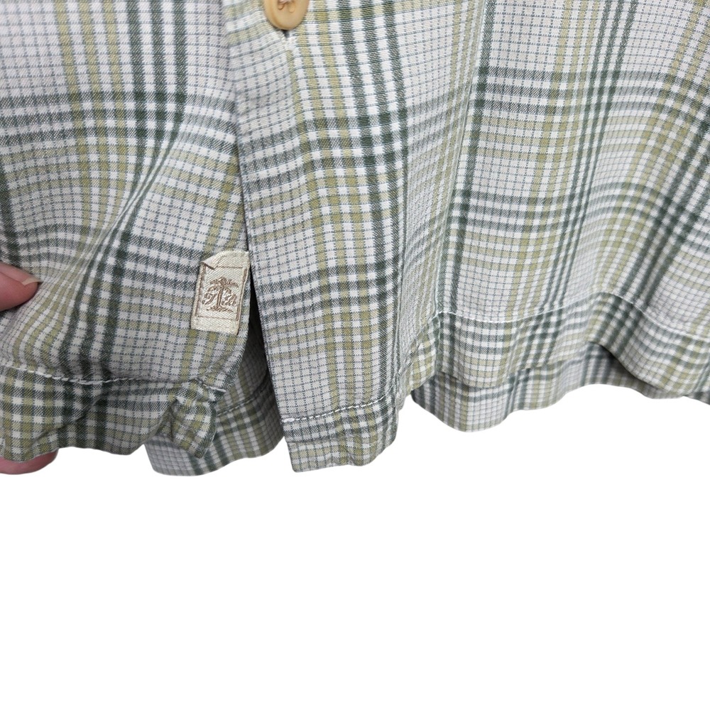 Tommy Bahama Mens SX XXL Green Silk Plaid Short Sleeve Button Down Shirt Resort - Picture 6 of 11